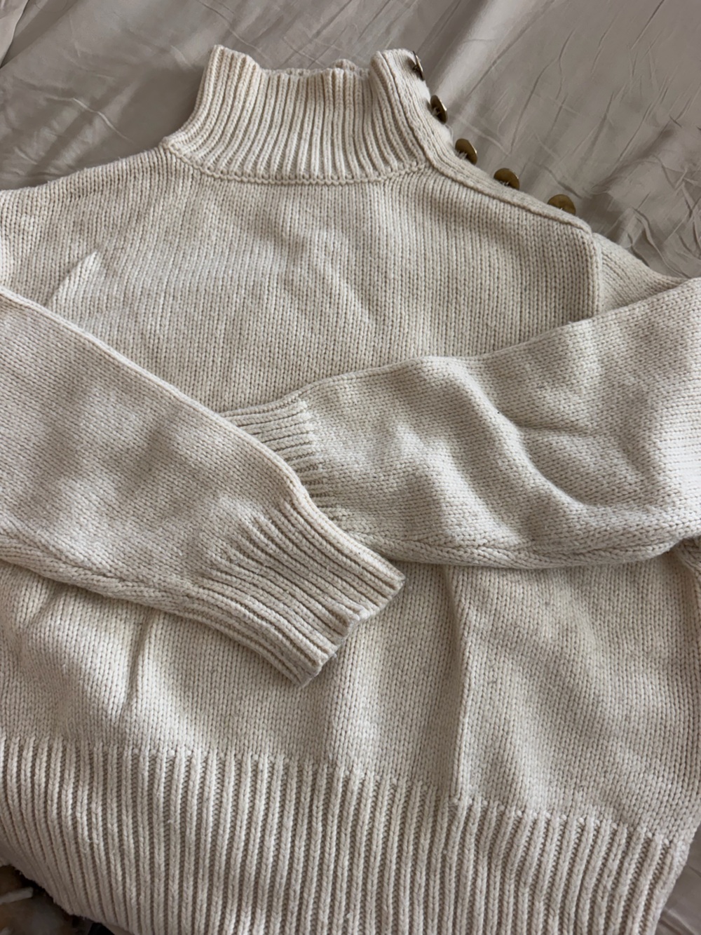 Zara Embellished Sweater in Cream